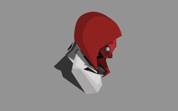 4K Ultra HD PC desktop wallpaper featuring a stylized comic depiction of Red Hood in profile against a gray background.