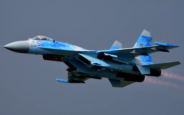 Ukrainian Air Force warplane aircraft jet fighter military Sukhoi Su-27 HD Desktop Wallpaper | Background Image