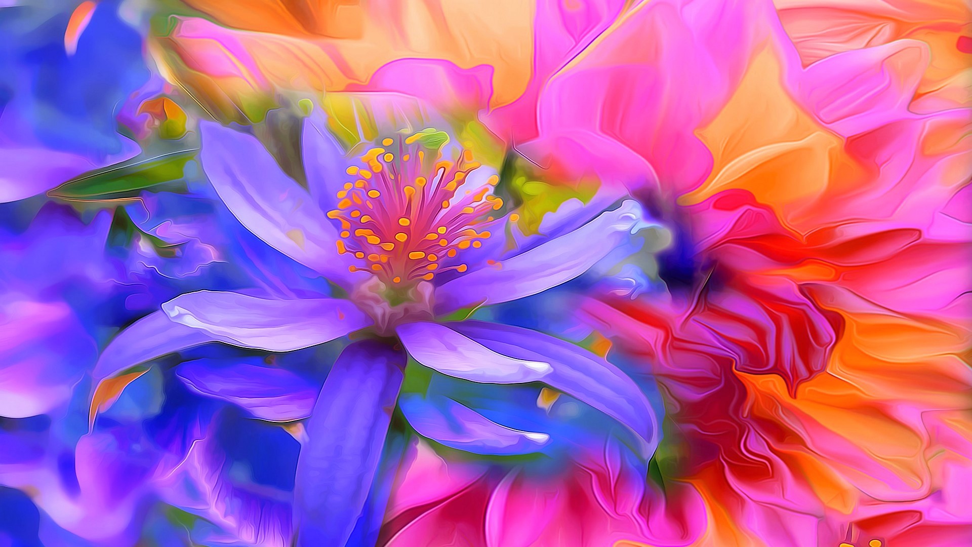 Download Colorful Colors Flower Artistic Painting HD Wallpaper