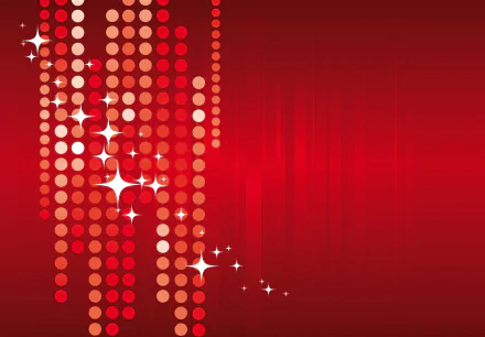 HD PC desktop wallpaper featuring an abstract design of vertical red and orange dots with sparkling accents on a deep red background.