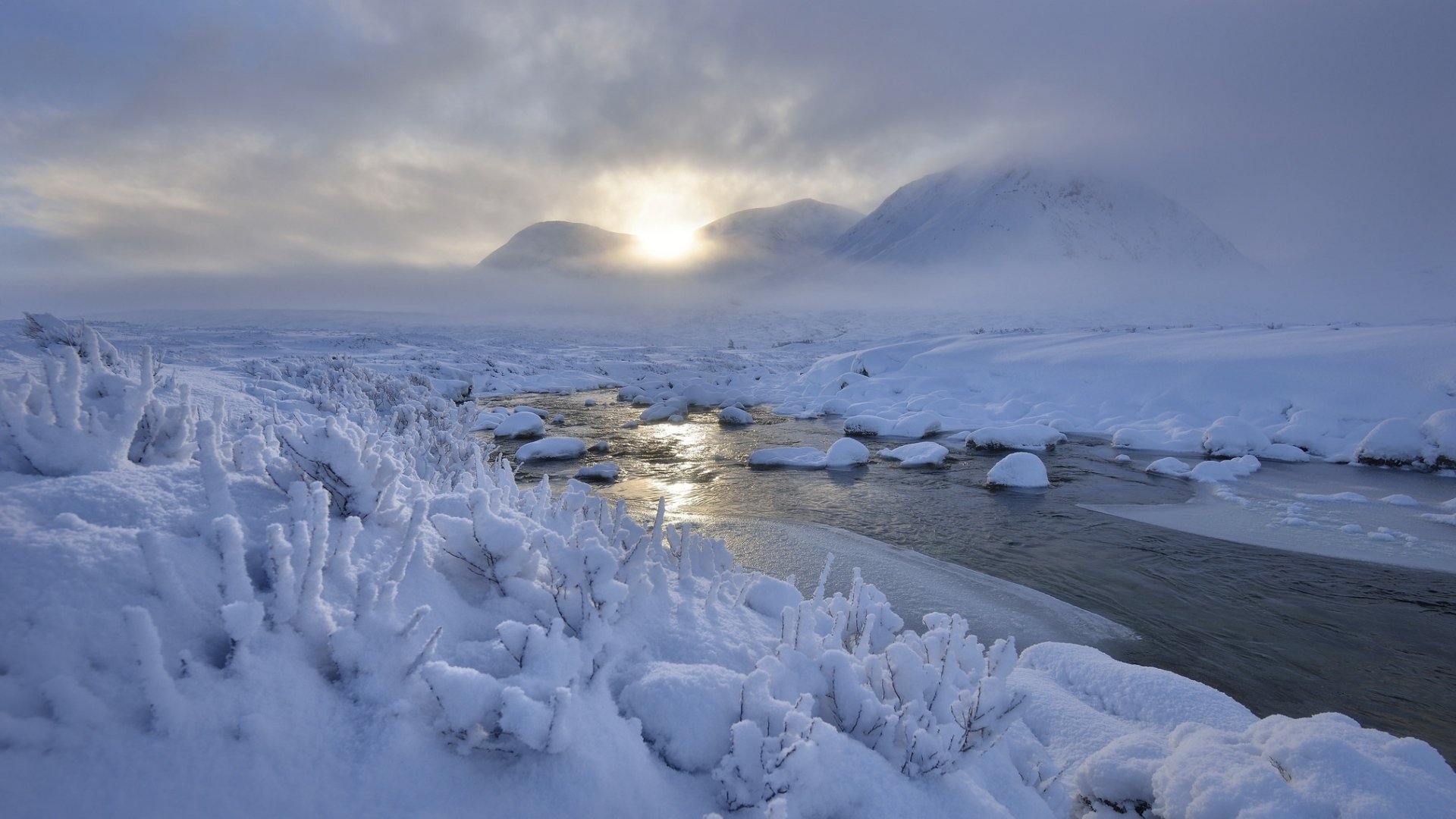 Icy Winter River HD Wallpaper | Background Image  