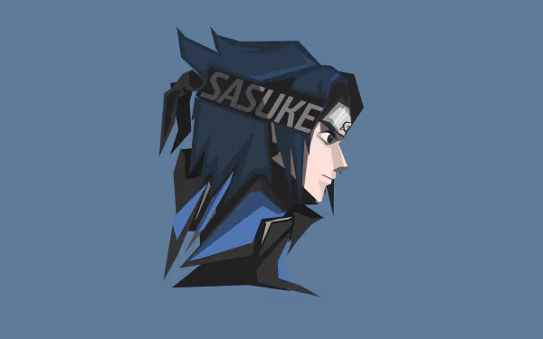 Profile of Sasuke Uchiha from Naruto, showcased in detailed anime style, rendered as a sharp 8K Ultra HD PC desktop wallpaper background.