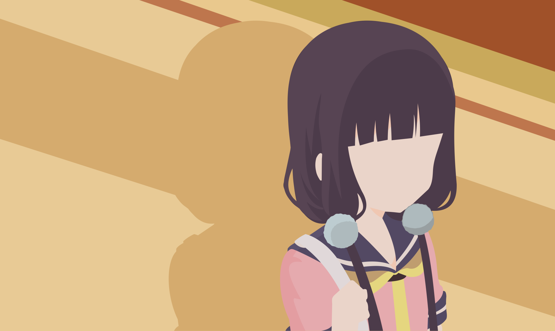 Minimalist 8K Ultra HD anime wallpaper featuring Maika Sakuranomiya from Blend S with soft colors and simple shapes for a clean PC desktop background.