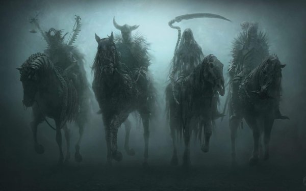 Dark Four Horsemen of the Apocalypse Warrior Horse HD Wallpaper | Background Image