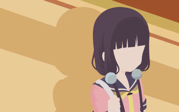 Minimalist 8K Ultra HD anime wallpaper featuring Maika Sakuranomiya from Blend S with soft colors and simple shapes for a clean PC desktop background.