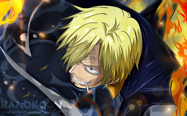 Anime One Piece Sanji Blonde Smoking HD Wallpaper | Background Image