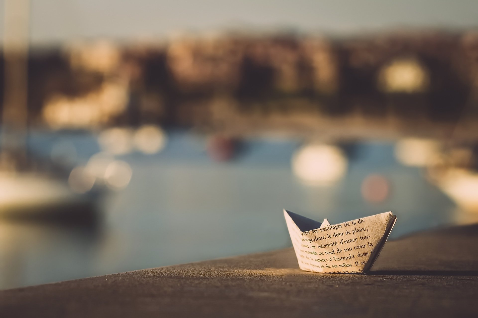 Download Paper Boat Depth Of Field Man Made Origami HD Wallpaper
