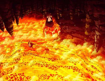 HD PC desktop wallpaper featuring Sasuke Uchiha, Naruto Uzumaki, and Kaguya Ōtsutsuki in a fiery, intense scene from the anime Naruto.