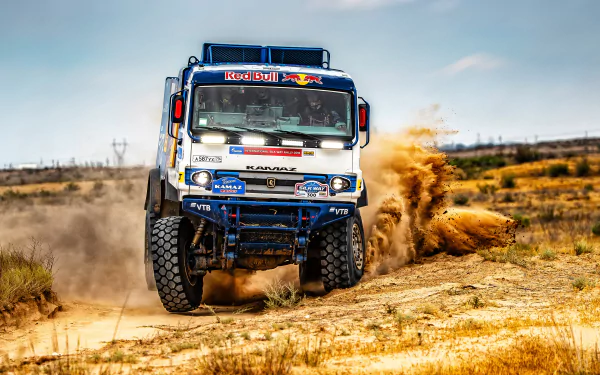 Red Bull Kamaz sand vehicle rallying Sports HD Desktop Wallpaper | Background Image