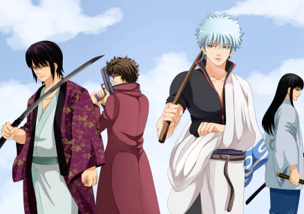 Sakamoto Tatsuma Kotaro Katsura Shinsuke Takasugi Gintoki Sakata Anime Gintama HD Desktop Wallpaper | Background Image