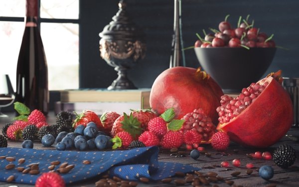 Photography Still Life Fruit Berry Blueberry Raspberry Strawberry Blackberry Cherry HD Wallpaper | Background Image