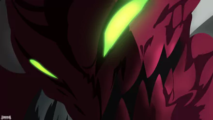 Close-up of Galand from The Seven Deadly Sins anime featuring glowing green eyes in a dramatic 4K Ultra HD PC desktop wallpaper.