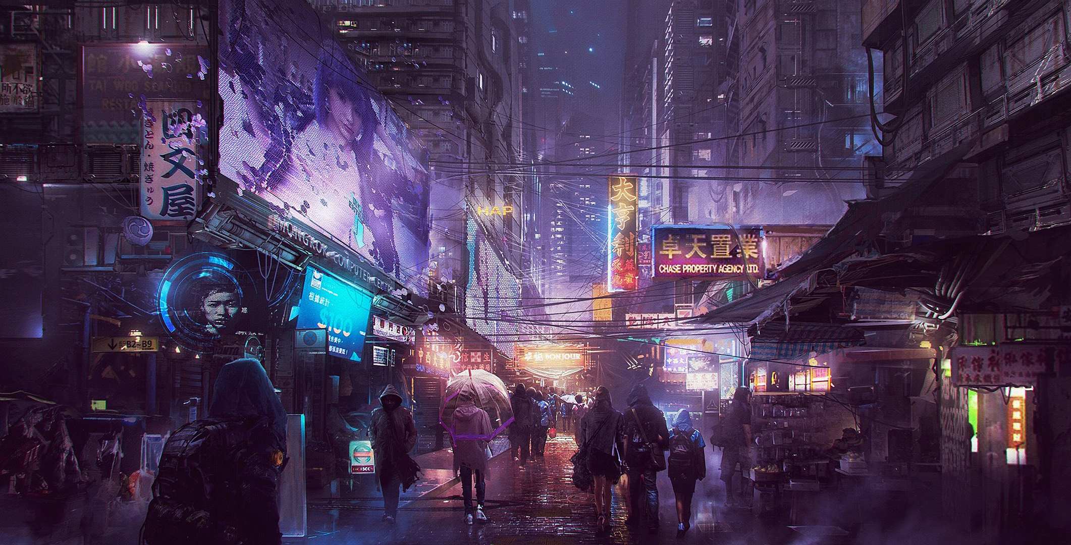 Cyberpunk Street Night HD Wallpaper - KDE Store