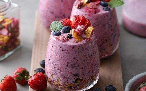 Food Dessert Still Life Fruit Strawberry Blueberry HD Wallpaper | Background Image