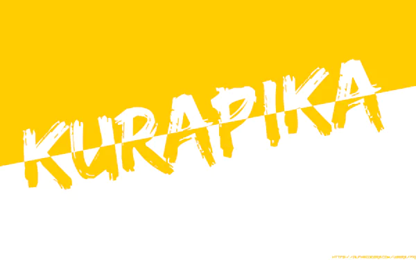 Bold yellow and white 4K Ultra HD desktop wallpaper featuring the name Kurapika from the anime Hunter × Hunter.