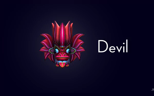 A vibrant Sri Lankan devil mask symbolizing local art and culture, designed for HD desktop wallpaper.