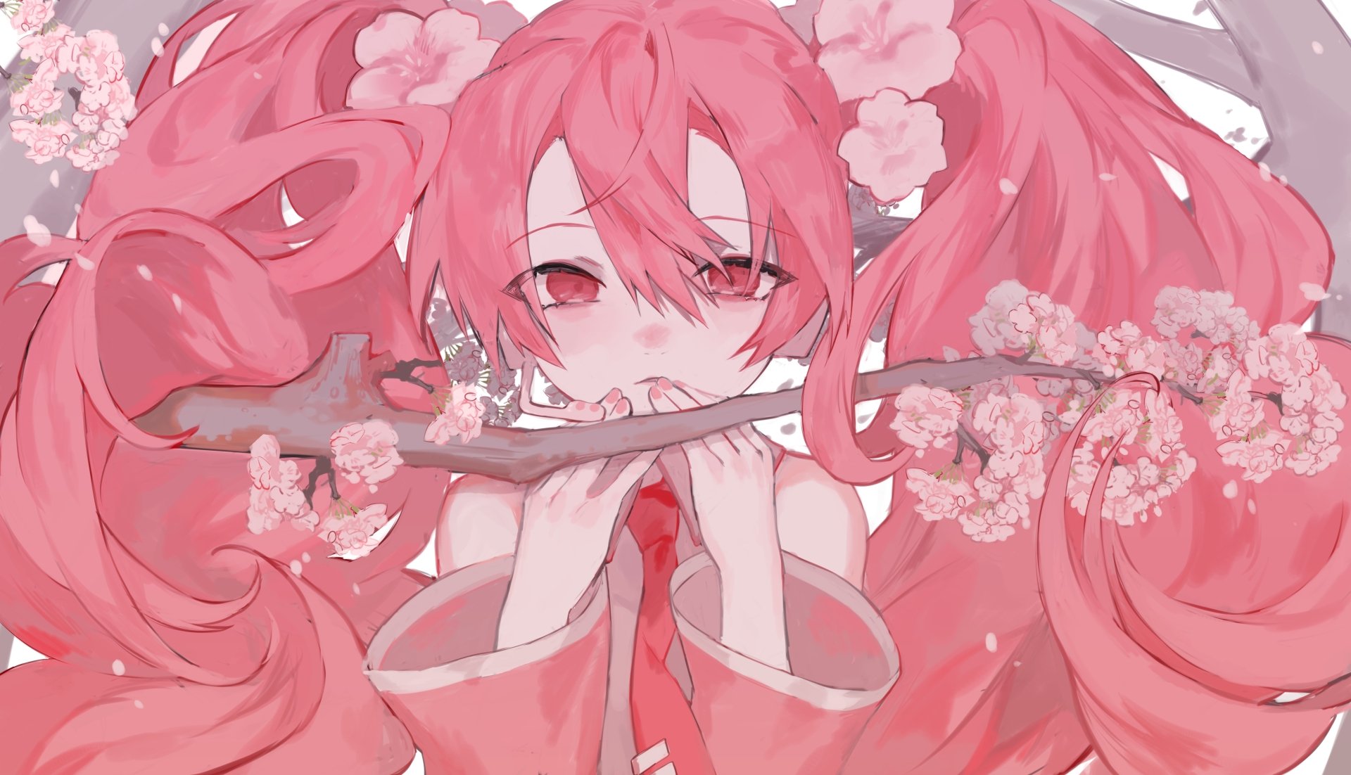 Download Sakura Miku Anime Vocaloid 4k Ultra HD Wallpaper by 晶