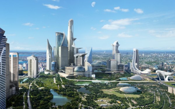 Sci Fi Futuristic City Futuristic City HD Wallpaper | Background Image