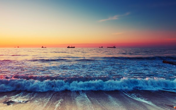 Photography Ocean Wave Ship Horizon HD Wallpaper | Background Image