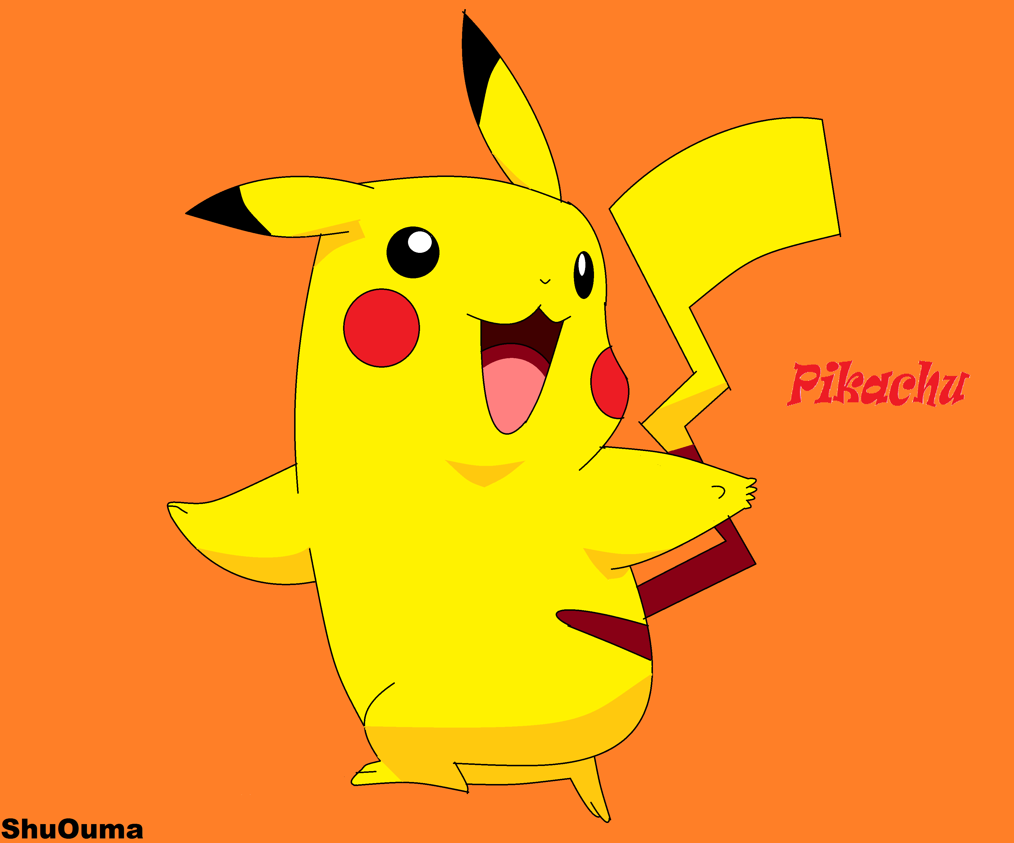 Pikachu Wallpaper 4K, Pokemon, Yellow background