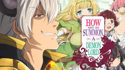 HD desktop wallpaper featuring characters from How NOT to Summon a Demon Lord anime series.