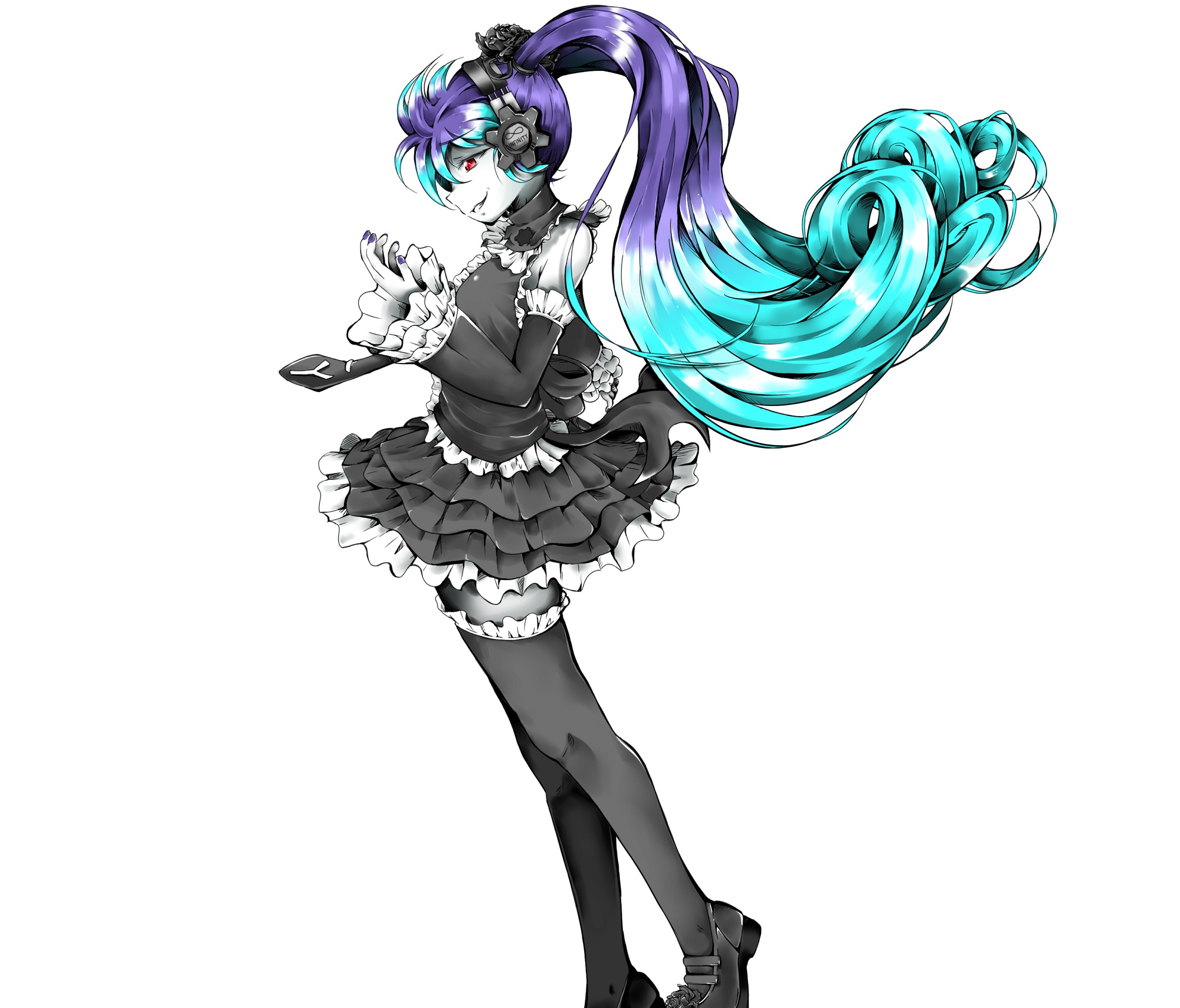 Download Red Eyes Purple Hair Blue Hair Hatsune Miku Anime Vocaloid HD ...