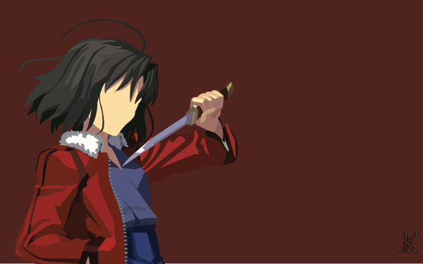 Anime Fate/Grand Order Fate Series Shiki Ryougi Weapon Dagger Minimalist Fate Black Hair Short Hair HD Wallpaper | Background Image