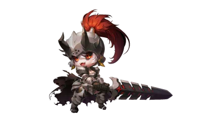 HD desktop wallpaper featuring a fierce character from MapleStory 2 wielding a large sword, set against a transparent background.