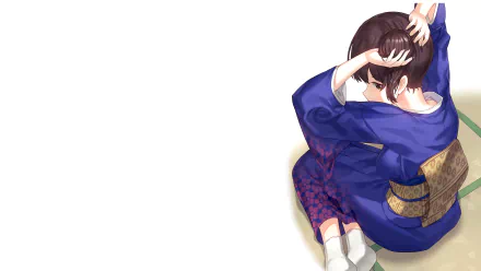 kimono yellow eyes brown hair short hair Kaga (Kancolle) Anime Kantai Collection HD Desktop Wallpaper | Background Image