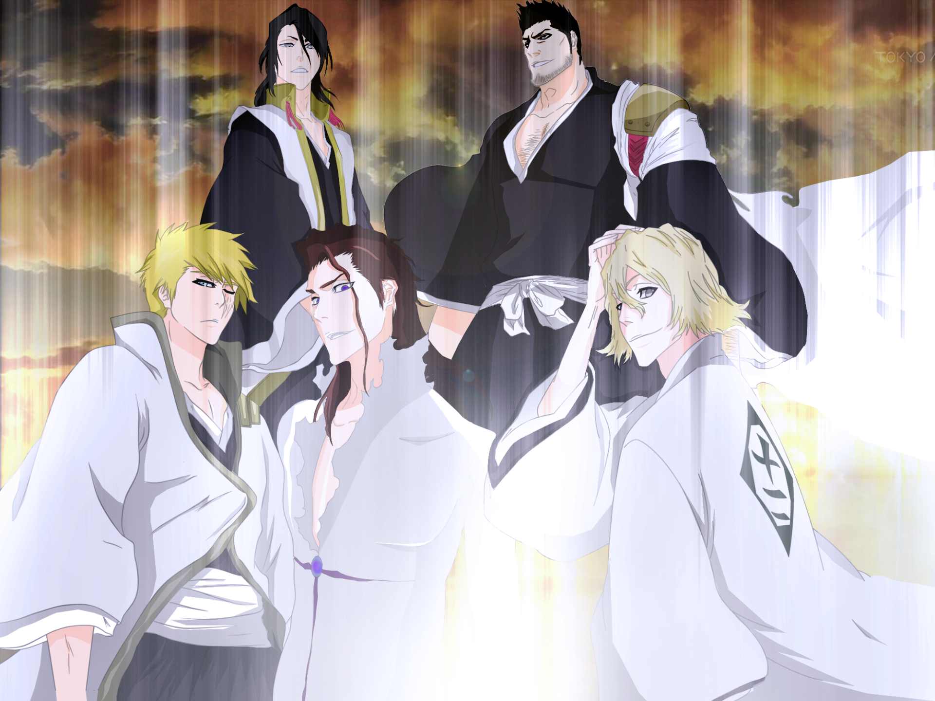 Download Isshin Kurosaki Byakuya Kuchiki Sōsuke Aizen Kisuke Urahara Anime Bleach HD Wallpaper by GEVDANO