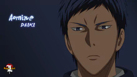 Daiki Aomine from Kuroko's Basketball — moody close-up anime portrait, 2K Quad HD PC desktop wallpaper.