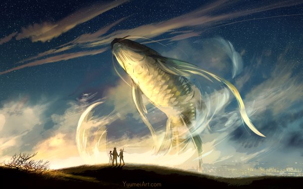 Fantasy Animal Fantasy Animals Fish Sky HD Wallpaper | Background Image