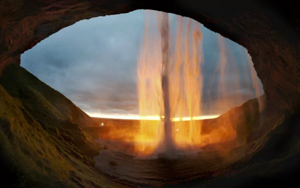 cave nature Seljalandsfoss HD Desktop Wallpaper | Background Image