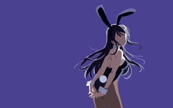 Anime Rascal Does Not Dream of Bunny Girl Senpai Bunny Ears Long Hair Minimalist Purple Hair Mai Sakurajima HD Wallpaper | Background Image