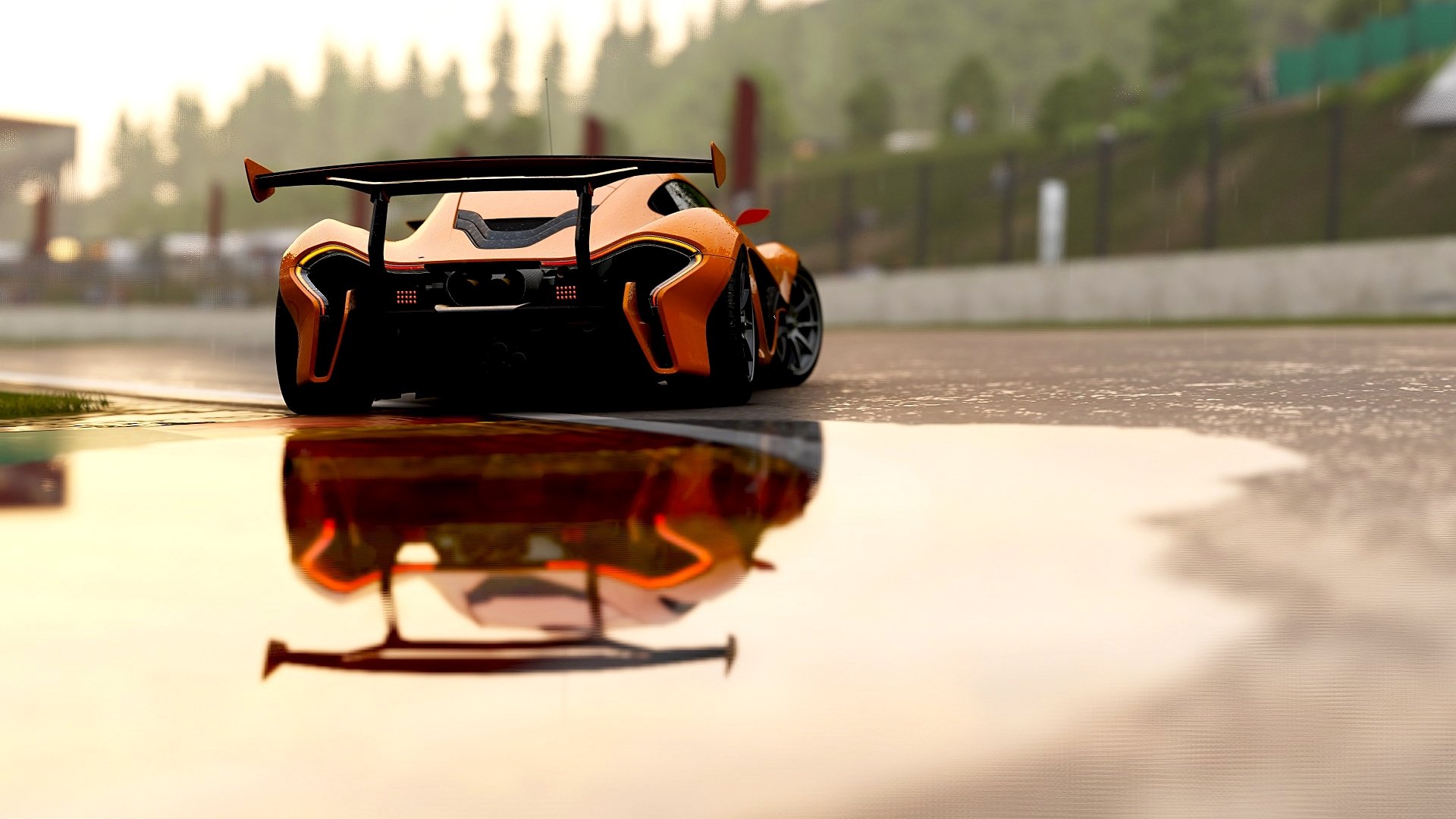 Download Reflection Supercar Orange Car Car McLaren Vehicle McLaren P1 4k Ultra HD Wallpaper