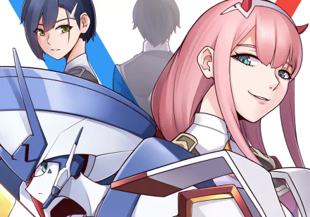 Hiro (Darling in the FranXX) Ichigo (Darling in the FranXX) Zero Two (Darling in the FranXX) Delphinium (Darling in the FranXX) Anime Darling in the FranXX HD Desktop Wallpaper | Background Image