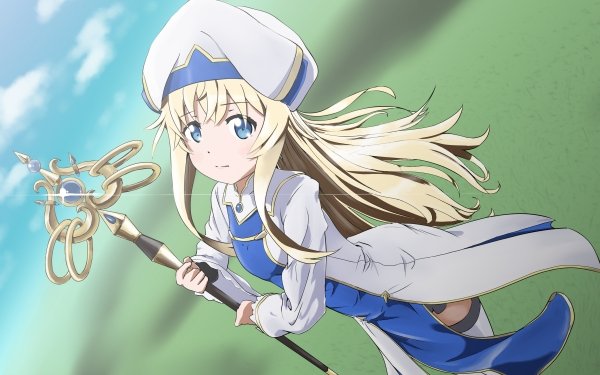 Anime Goblin Slayer Priestess Hat Blue Eyes Blonde HD Wallpaper | Background Image