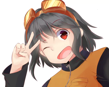 red eyes black hair goggles Anime Original HD Desktop Wallpaper | Background Image