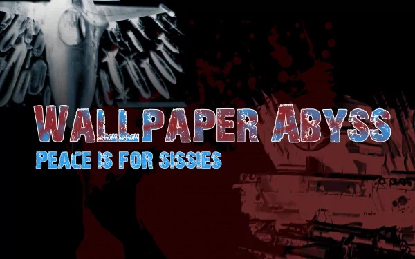 An abstract graphic design featuring bold text WALLPAPER ABYSS against a dark background, complemented by technological elements. A striking HD digital art wallpaper for desktop use.