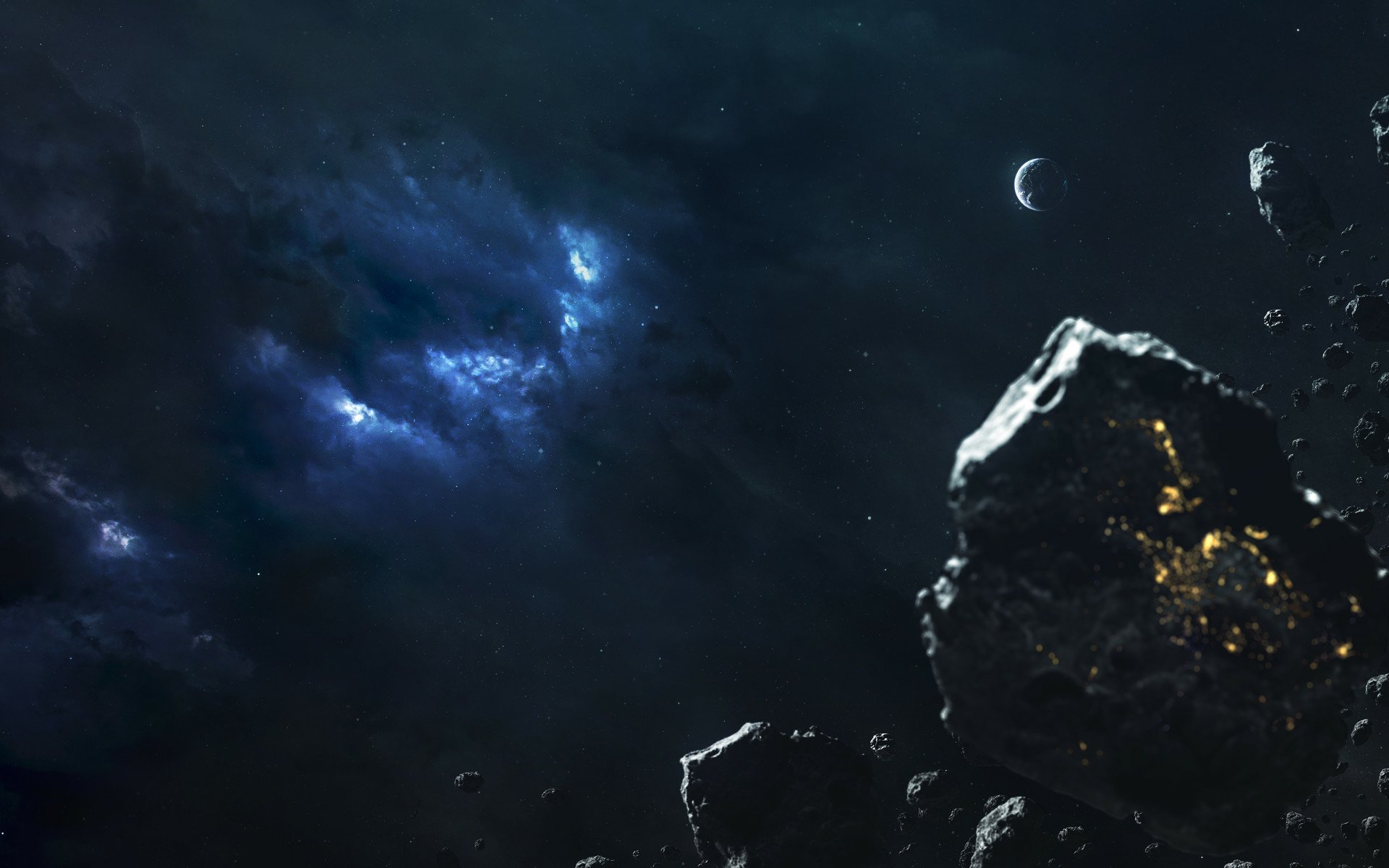 Download Sci Fi Asteroid HD Wallpaper by Vadim Sadovski