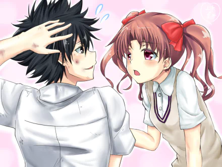 Kamijou Touma Kuroko Shirai Anime A Certain Magical Index HD Desktop Wallpaper | Background Image