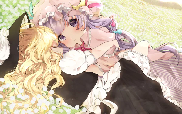 Patchouli Knowledge Marisa Kirisame Anime Touhou HD Desktop Wallpaper | Background Image