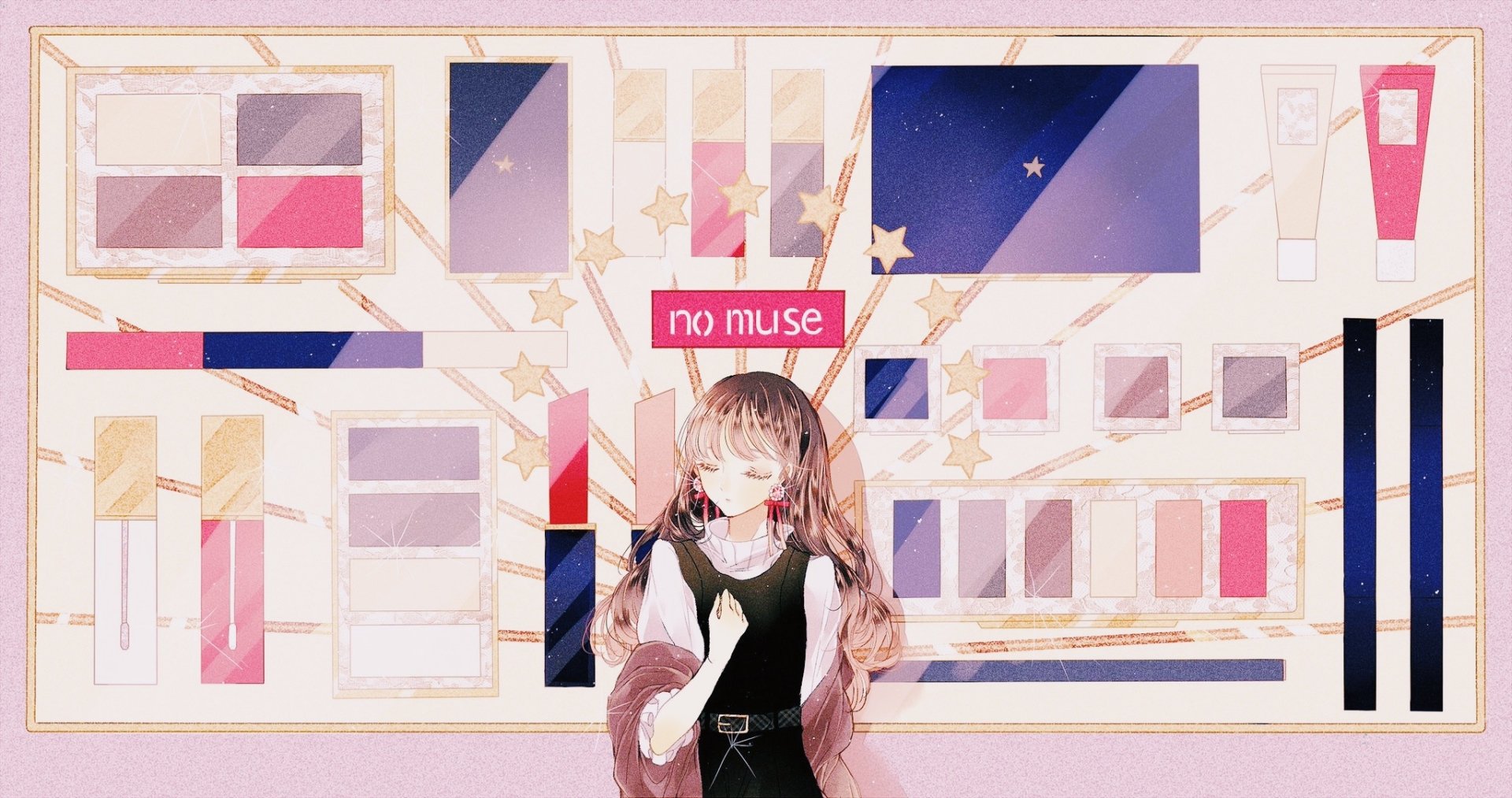 Download Earrings Brown Hair Long Hair Anime Girl Anime Girl HD Wallpaper by 桜庭奈緒