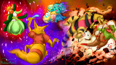 Fraxure (Pokémon) Krokorok (Pokémon) Misdreavus (Pokémon) Alakazam (Pokémon) Lilligant (Pokémon) Dunsparce (Pokemon) video game Pokemon HD Desktop Wallpaper | Background Image