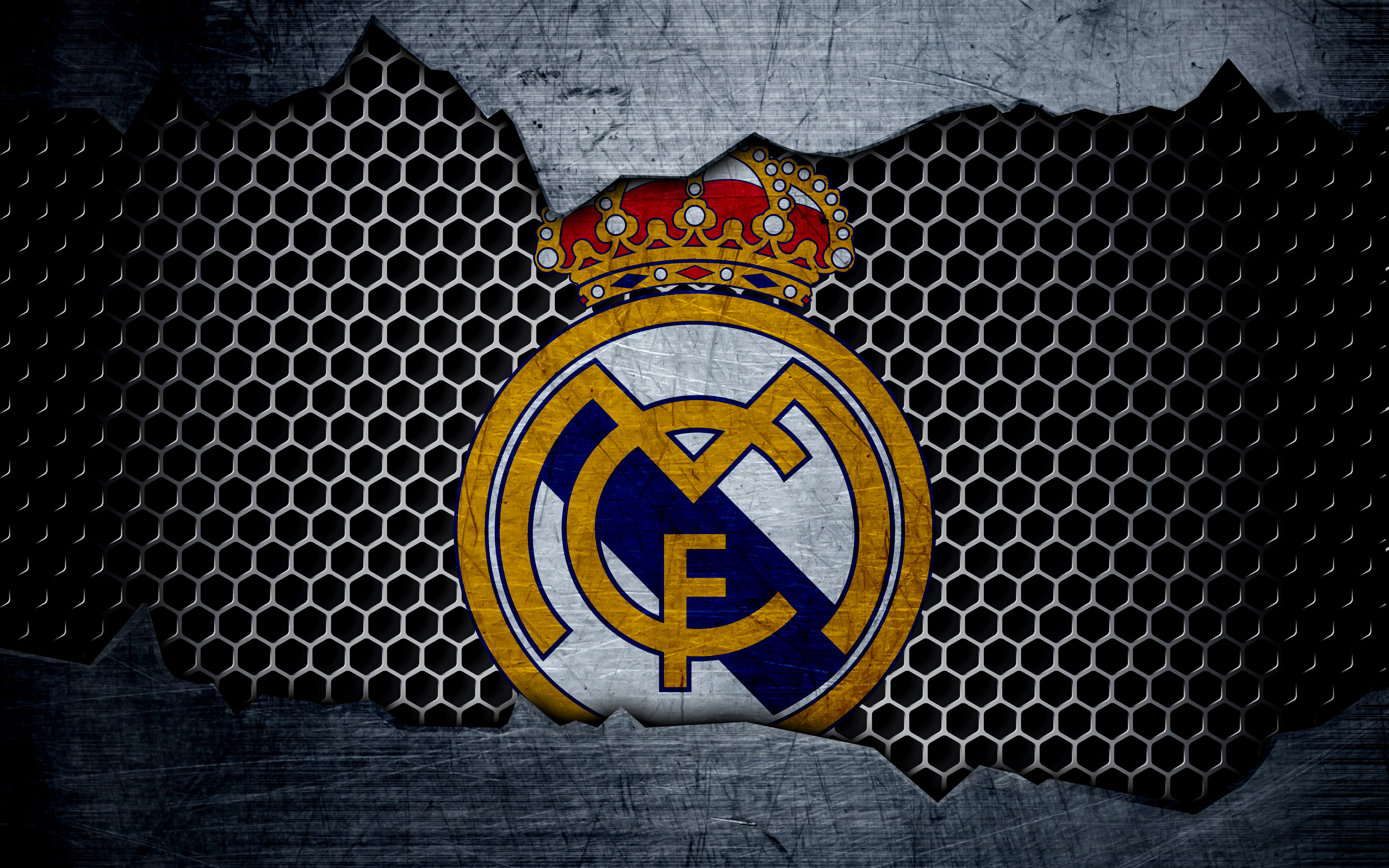 Real Madrid Logo 4k Ultra Fondo de pantalla HD | Fondo de Escritorio
