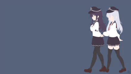 Hibiki (Kancolle) Akatsuki (KanColle) Anime Kantai Collection HD Desktop Wallpaper | Background Image