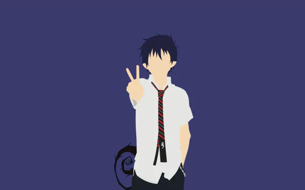 minimalist Blue Exorcist tie Rin Okumura Anime minimalist anime HD Desktop Wallpaper | Background Image