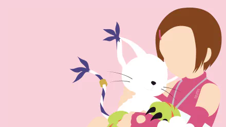 Tailmon (Digimon) Hikari Yagami Anime Digimon minimalist anime HD Desktop Wallpaper | Background Image