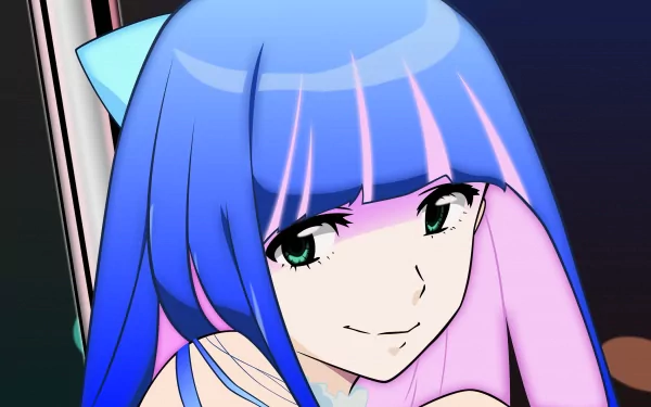 A vibrant HD wallpaper featuring characters from Panty & Stocking with Garterbelt, showcasing a playful anime aesthetic with colorful hair and dynamic expressions.