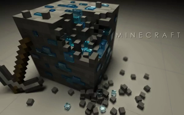 Ore (Minecraft) logo pickaxe Mojang video game Minecraft HD Desktop Wallpaper | Background Image